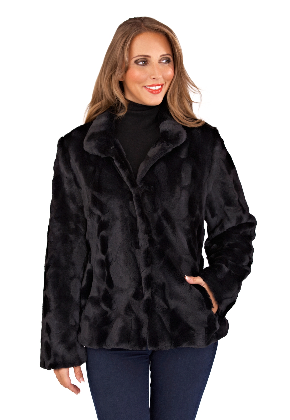 Ladies black faux fur jacket Women Winter Warm faux fur coat Long Sleeve Outwear Lady Short Style Fur Jacket Brand 4 Colors Clothing
